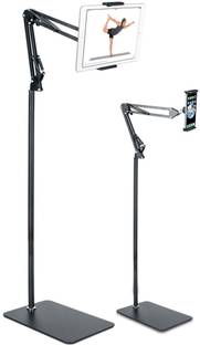 BROLAVIYA Flexible Universal Tripod Floor Stand for 4'-10.2' inch, with Gooseneck Clip Lazy Arm Bracket for Both Mobiles and Tablets Mobile Holder