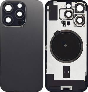 Spares4ever iPhone 16 Pro Black Titanium Replacement Glass with Camera Lens and Magsafe Magnet Back Panel