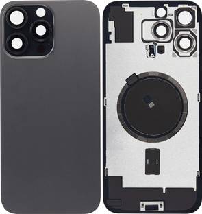 Spares4ever iPhone 16 Pro Max Black Titanium Replacement Glass with Camera Lens and Magsafe Magnet Back Panel