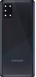 SPAREWARE Samsung Samsung Galaxy A31 : Black (WITH ALL BRAND LOGO & CAMERA GLASS LENS FITTING) Back Panel