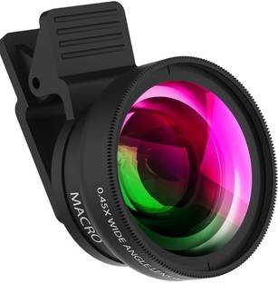 Malvoka Pro 2 in 1 (Wide+Macro) Clip on Mobile Camera Lens Kit for iPhone, Samsung Black Mobile Phone Lens