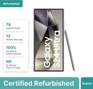 (Refurbished) Samsung Galaxy S24 Ultra 5G (Titanium Gray, 256 GB)