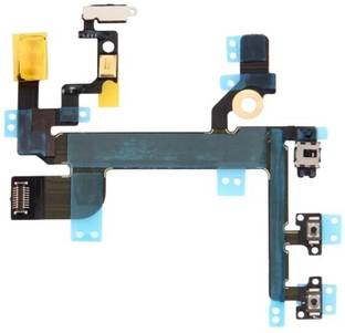 Sandreezz Power Button & Volume Button & Flashlight Flex Cable with Brackets for Apple iPhone 5 SE Volume Button Flex Cable
