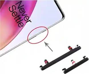 VNSALES Op 8 Volume Side Button Outer for OnePlus 8 - Black Power ON/OFF Button