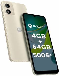 Add to Compare MOTOROLA e13 (Creamy White, 64 GB) 432,629 Ratings & 2,658 Reviews 4 GB RAM | 64 GB ROM | Expandable Upto 1 TB 16.51 cm (6.5 inch) HD+ Display 13MP Rear Camera | 5MP Front Camera 5000 mAh Battery Unisoc T606 Processor 1 Year on Handset and 6 Months on Accessories ₹7,299 ₹10,999 33% off Free delivery by Today Upto ₹6,750 Off on Exchange Bank Offer