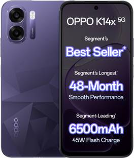 OPPO K14x 5G 6500mAh and 45W SUPERVOOC Charger & AI (Prism Violet, 128 GB)