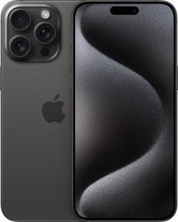 Currently unavailable Add to Compare APPLE Iphone 15 Pro Max (Black Titanium, 256 GB) 256 GB ROM 17.02 cm (6.7 inch) Super Retina XDR Display 48MP + 12MP + 12MP | 12MP Front Camera A17 Pro Chip, 6 Core Processor Processor 1 Year Warranty for Phone and 6 Months Warranty for In-Box Accessories ₹1,59,900 Free delivery Upto ₹51,000 Off on Exchange Bank Offer