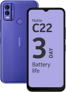 Add to Compare Nokia C22 (Purple, 64 GB) 4.229 Ratings & 6 Reviews 4 GB RAM | 64 GB ROM 16.54 cm (6.51 inch) Display 8MP + 8MP + 2MP | 2MP Front Camera 5000 mAh Battery SC9863A1 Processor 1 Year Replacement Guarantee for Device and 6 Months Manufacturer Warranty for In-Box Accessories Including Battery from the Date of Purchase ₹8,399 ₹8,999 6% off Free delivery by Today Bank Offer