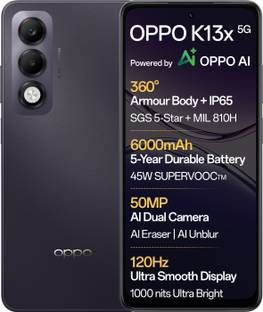 OPPO K13x 5G 6000mAh and 45W SUPERVOOC Charger & AI (Midnight Violet, 128 GB)
