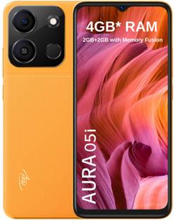 itel Aura 05i|Leather Finish|4000 Mah Battery|Type C Charging Support (Glorious Orange, 32 GB)