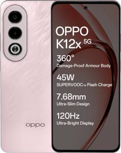 OPPO K12x 5G with 45W SUPERVOOC Charger In-The-Box (Feather Pink, 128 GB)