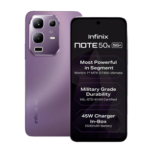 Infinix Note 50x 5G+ 45W Charger In the Box & AI (Enchanted Purple, 128 GB)