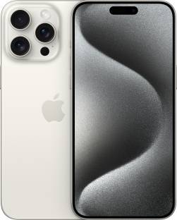 Currently unavailable Add to Compare APPLE Iphone 15 Pro Max (White Titanium, 256 GB) 256 GB ROM 17.02 cm (6.7 inch) Super Retina XDR Display 48MP + 12MP + 12MP | 12MP Front Camera A17 Pro Chip, 6 Core Processor Processor 1 Year Warranty for Phone and 6 Months Warranty for In-Box Accessories ₹1,59,900 Free delivery Upto ₹51,000 Off on Exchange Bank Offer