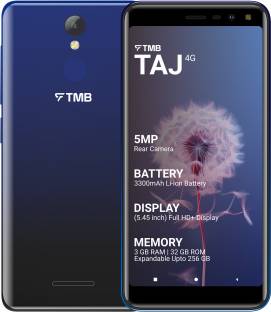 TMB Taj 4G Smartphone | 5.45 Screen | 3300mAh Battery | Back FingerPrint Team (Trans Blue, 32 GB)