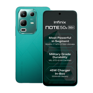 Infinix Note 50x 5G+ 45W Charger In the Box & AI (Sea Breeze Green, 128 GB)