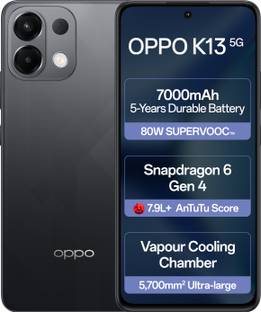 OPPO K13 5G with 7000mAh and 80W SUPERVOOC Charger In-The-Box (Prism Black, 256 GB)
