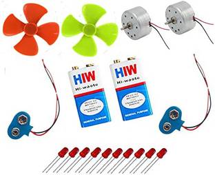 Easychoice Science Project For Students / Kids (2 Dc Motor+2 Battery+2 Fan+2 battery Snap ) Model Building Kit