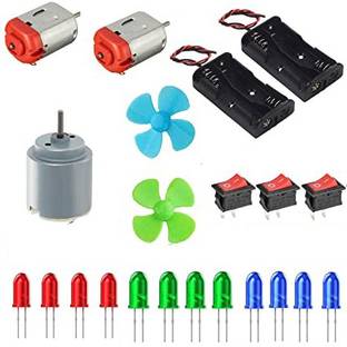 TZZOT Project School College Experiment/DC Motor/Battery Holder/LED/Switch for DIY Model Building Kit