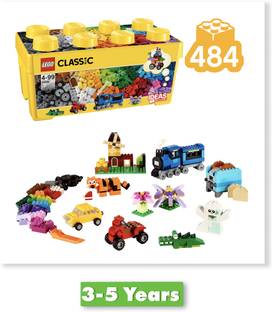 LEGO Classic Medium Creative Brick Box (484 Blocks) Model Building Kit