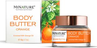 mi nature Orange Body Butter - 50g (1.7oz) | Non-Greasy Moisturizer