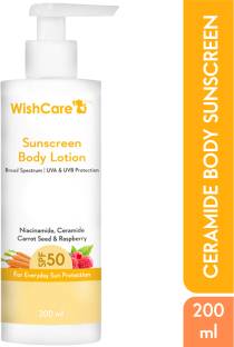 WishCare Sunscreen - SPF SPF50 PA+++ SPF50 Sunscreen Lotion - Broad Spectrum UVA & UVB Protection- No ...