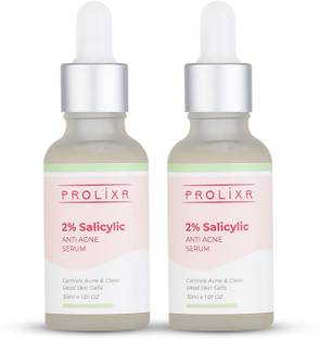 Prolixr 2% Salicylic Acid Anti-Acne Serum - Treats Acne - Pack of 2 - 30ml