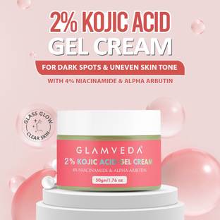 GLAMVEDA 2% Kojic Acid Gel Cream - Niacinamide | Reduces Dark Spots & Pigmentation