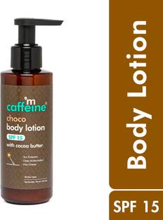 mCaffeine Choco Body Lotion SPF 15 with Cocoa Butter for Deep Moisturization & Smooth Skin