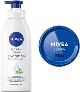 NIVEA Aloe Hydration 400ml Blue creme 100ml Set of 2