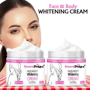 smartdrops Face & Body Whitening Cream for Glowing, Smooth & Bright Skin for Men & Women