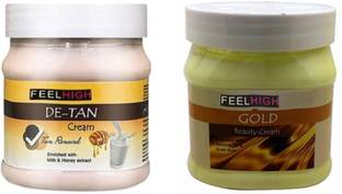 feelhigh De-tan Tan removal cream -500ml & gold cream-500ml