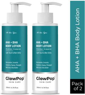 GlowPop 10% AHA + 1% BHA Body Lotion - Smooths Rough & Bumpy Skin - With Niacinamide