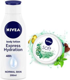 NIVEA Express Hydration 200ml lotion Soft Chilled Mint 100ml Cream