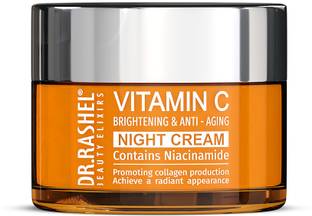 DR.RASHEL Vitamin C Night Cream for Brightening & Anti - Aging Contains Niacinamide to Promote Collagen Production