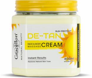 Gracellon De-Tan Face & Body Massage Cream | Brightens Skin | Reduces Tan