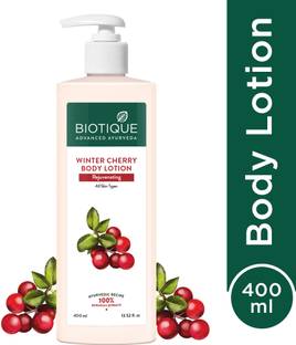 BIOTIQUE Winter Cherry Rejuvenating Body Lotion | 24H Deep Moisture | All Skin Types