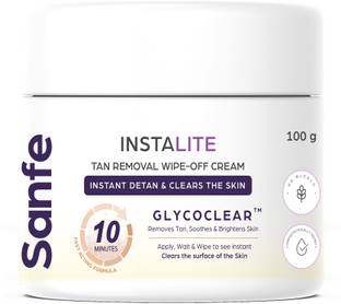 सनफे Instalite Detan Wipe Off Body Cream Tan Removal Detan Cream 1 Tone Brighter Skin