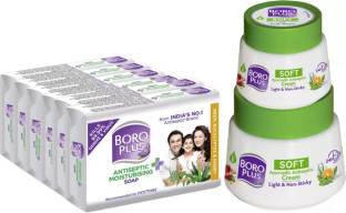 BOROPLUS Soft Ayurvedic Antiseptic Cream 300ml+Antiseptice&Moisturising Soap-NEH 125g PO6