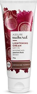ASSURE Natural Lightening Cream with SPF 15 increases hydration