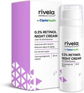 Rivela Dermascience By Cipla 0.3% Retinol Night Cream| Anti-Aging| Dark Spots| For all Skin types|