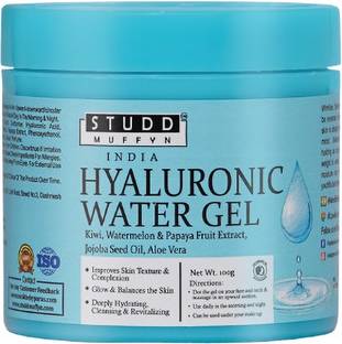 Studd Muffyn Hyaluronic Gel- for Hydration, Toning - with Hyaluronic Acid, Kiwi, Papaya, Watermelon Extract & Aloe Leaf Juice-For All Skin Types for Men and Women