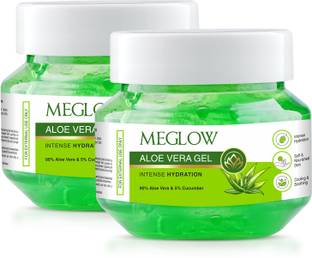 meglow Aloevera Gel with Cucumber for Hydrated, Moisturized, Bright Glowing Skin