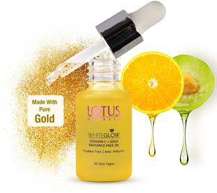 LOTUS HERBALS WhiteGlow Vitamin C and Gold Radiance Face Oil | For Dull & Dry Skin | Intense Hydration