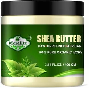 Meralite 100% Pure Organic Ivory Shea Butter | Raw | Unrefined | African | 100GM | Great For Face, Skin, Body, Lips, DIY products