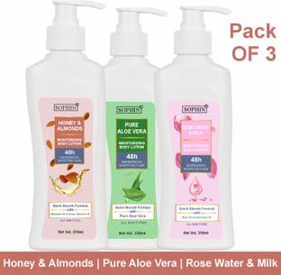 sophin Honey & Almonds And Pure Aloe Vera And Rose Water & Milk Body Lotion