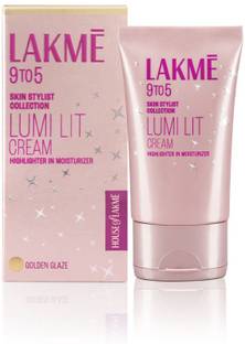 Lakmé Lumi Lit Cream- Moisturizer + Highlighter| Niacinamide & Hyaluronic Acid - Gold