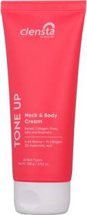 Clensta Neck And Body Cream With 1% Salicylic acid For Boosts Collagen, Brightens