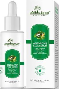 Earth Science Ayurveda Anti Acne Face Serum to Clear Acne or Pimple with Tea Tree Oil, Neem & Tulsi Ext