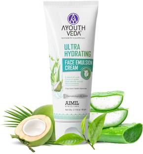 Ayouthveda Ultra Hydrating Face Emulsion Cream | With Coconut Water, Aloevera & Green Tea