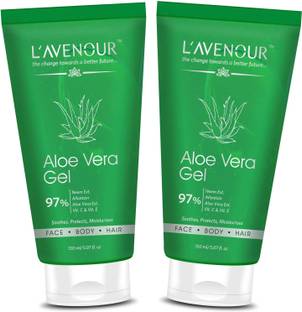 L'avenour Aloe Vera Gel with Vitamin C, E, Pure Aloe Vera & Neem Ext for Face, Body & Hair